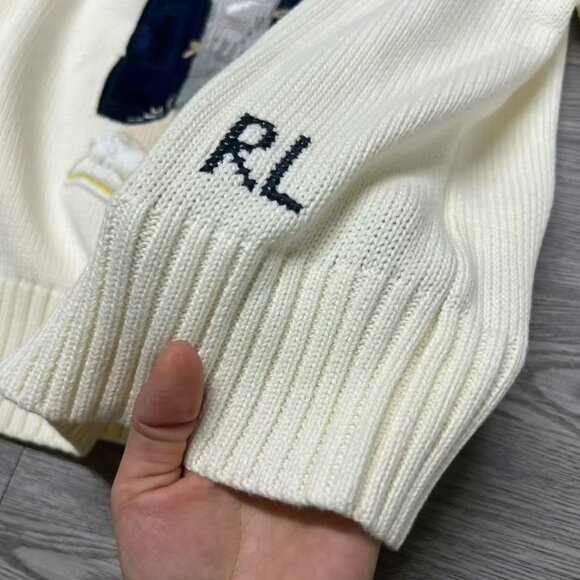 Polo Ralph Lauren Big Coat Bear Sweater Hoodie - Picture 7 of 7